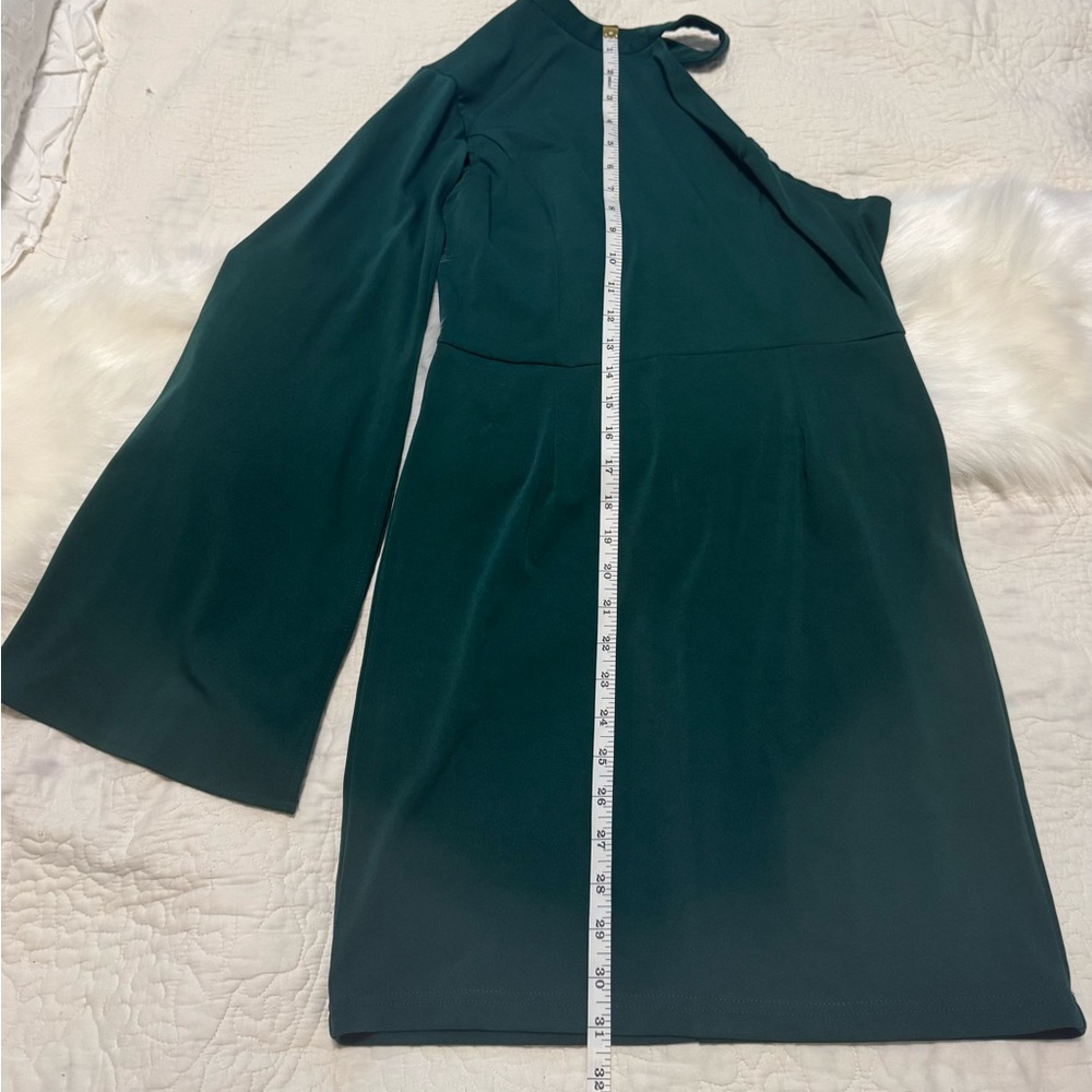 Elegant green one-shoulder dress Size L - Picture 5 of 7